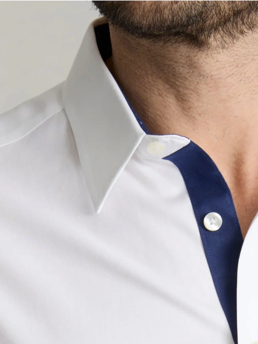 UNTUCKit Las Cases Wrinkle Free Slim Fit Button Down Shirt White Blue